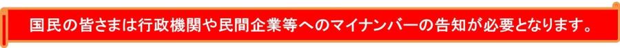 国民の皆さまは行政機関や民間企業等へのマイナンバーの告知が必要となります